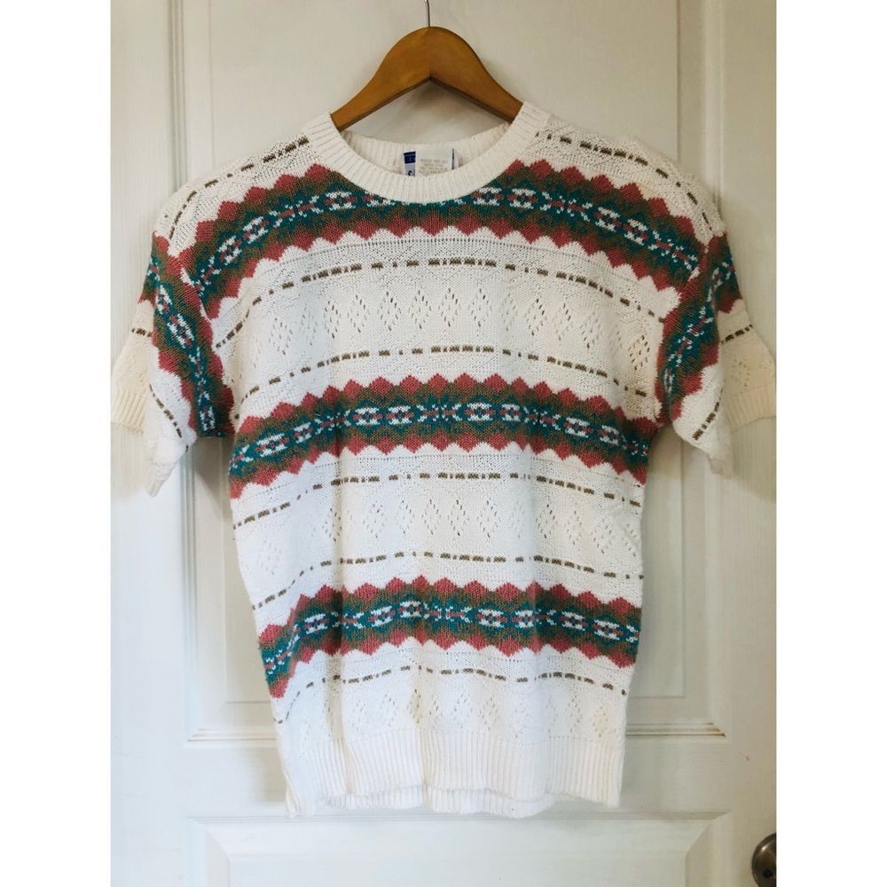 CAPE COD SPORTSWEAR SHORTSLEEVED SWEATER SZ M